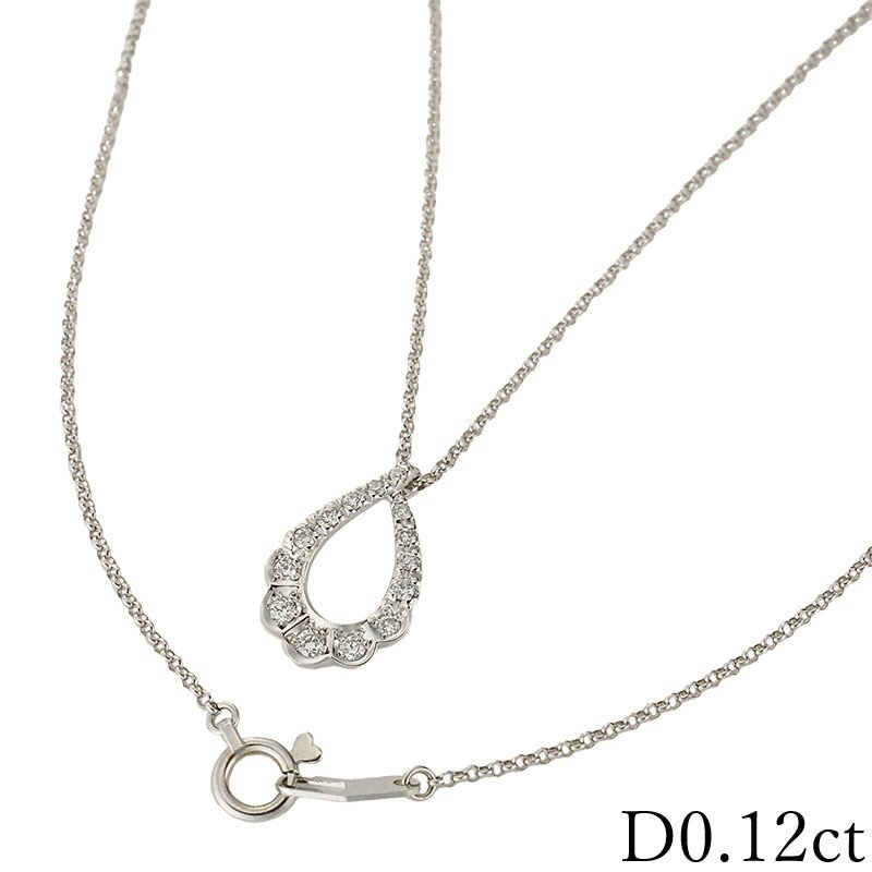 Rakuten - スタージュエリーダイヤモンド/0.12ct ティアドロップモチーフ ネックレス K18WG【中古】【JS1631】