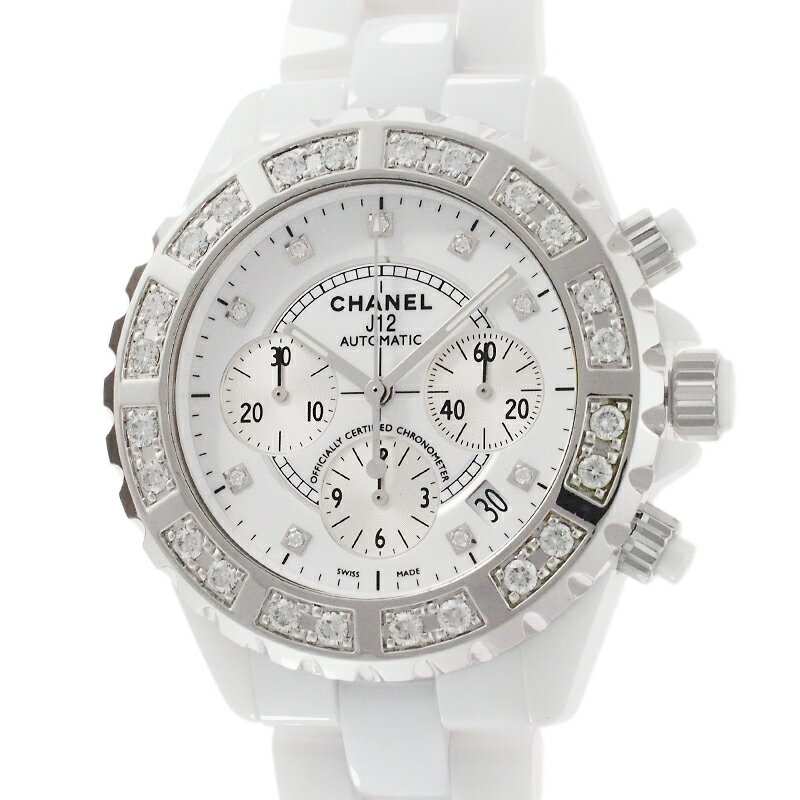 極美品 CHANEL J12 38ミリホワイト自動巻き メンズ腕時計フルアフター  