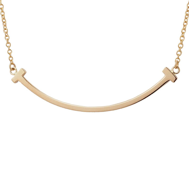 ティファニー Tスマイル スモール ネックレス 60011678 K18PG 箱付【中古】【JS1656】