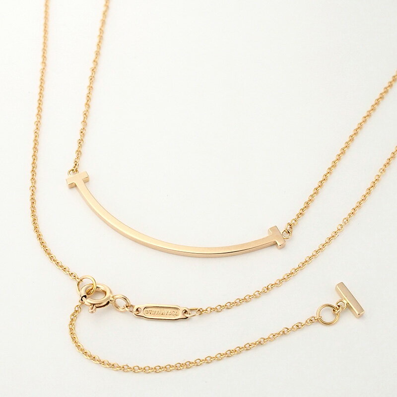 ティファニー Tスマイル スモール ネックレス 60011678 K18PG 箱付【中古】【JS1656】