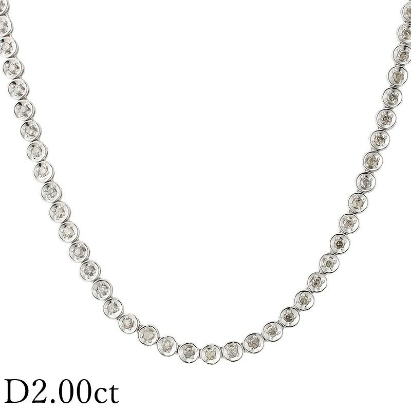 K18WG ホワトゴールド ダイヤモンド D2.00ct テニスネックレス 楽天市場】k18 wg テニスネックレスの通販