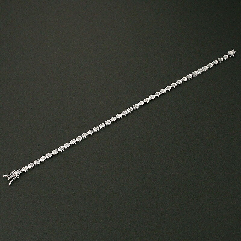 ダイヤモンド/1.00ct テニス ブレスレット K14WG【中古】【JS1688】