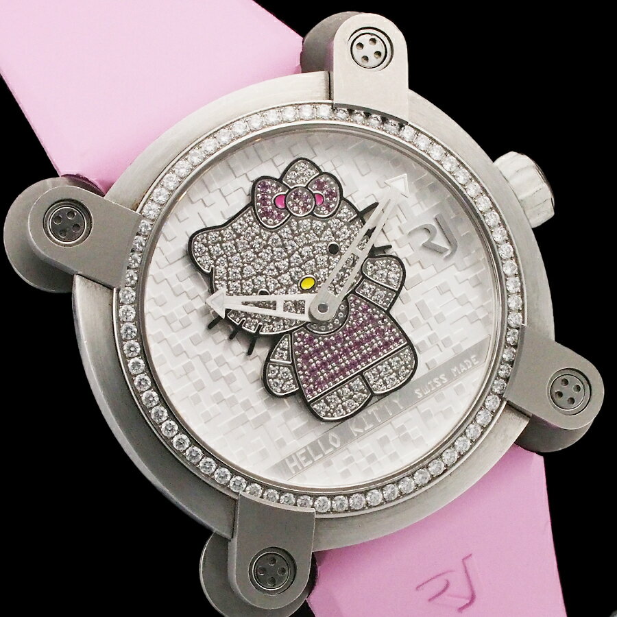 ロマンジェローム ムーン DNA ハローキティ フルスパークル 純正ダイヤモンド 純正ピンクサファイア 76本限定 RJ.M.AU.IN.023.02 箱・Gカード付【中古】【JS1742】