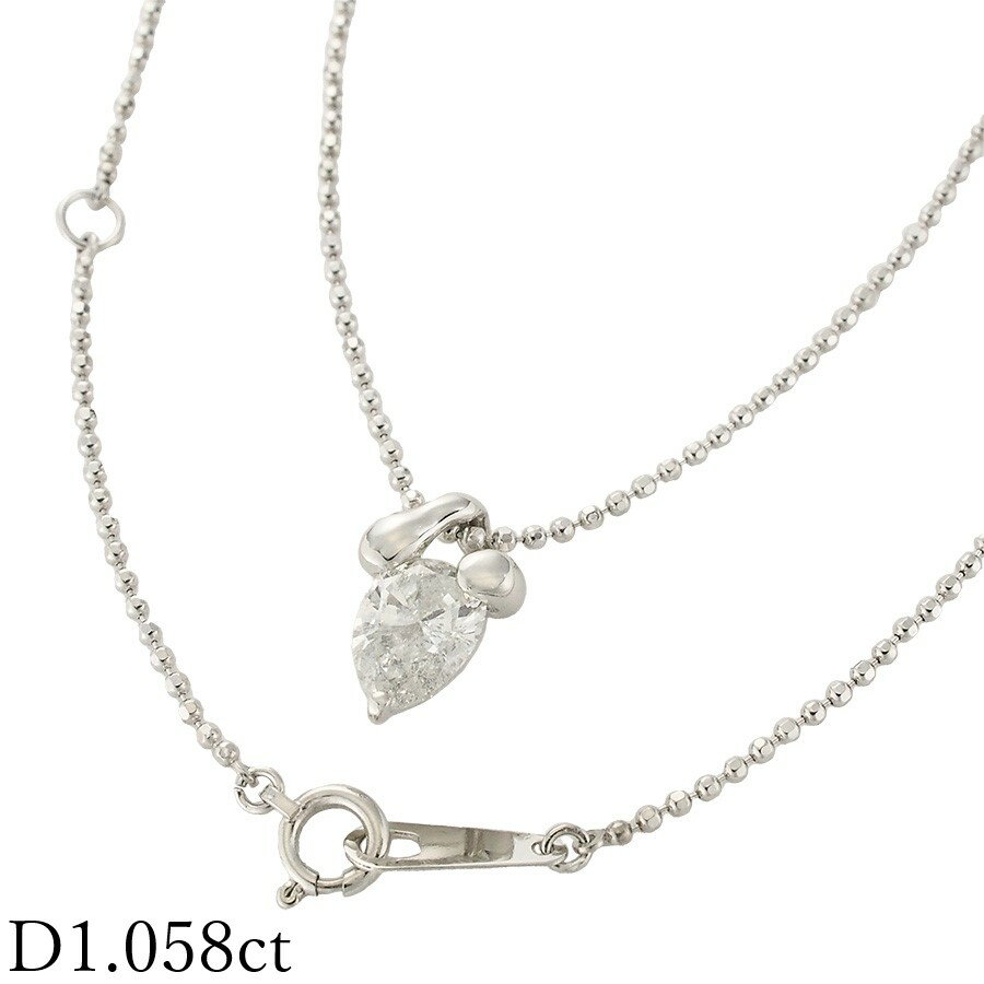 Rakuten - 1P ダイヤモンド/1.058ct ネックレス Pt900 Pt850【中古】【JS1745】