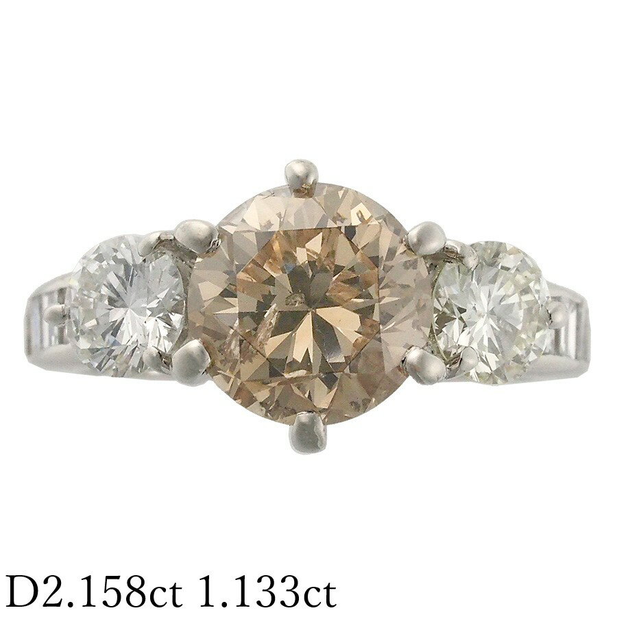 乐天商城 - FB-I1-RD ダイヤモンド/2.158ct ダイヤ/1.133ct リング Pt900 10.5号 ソーティング付【中古】【JS1754】