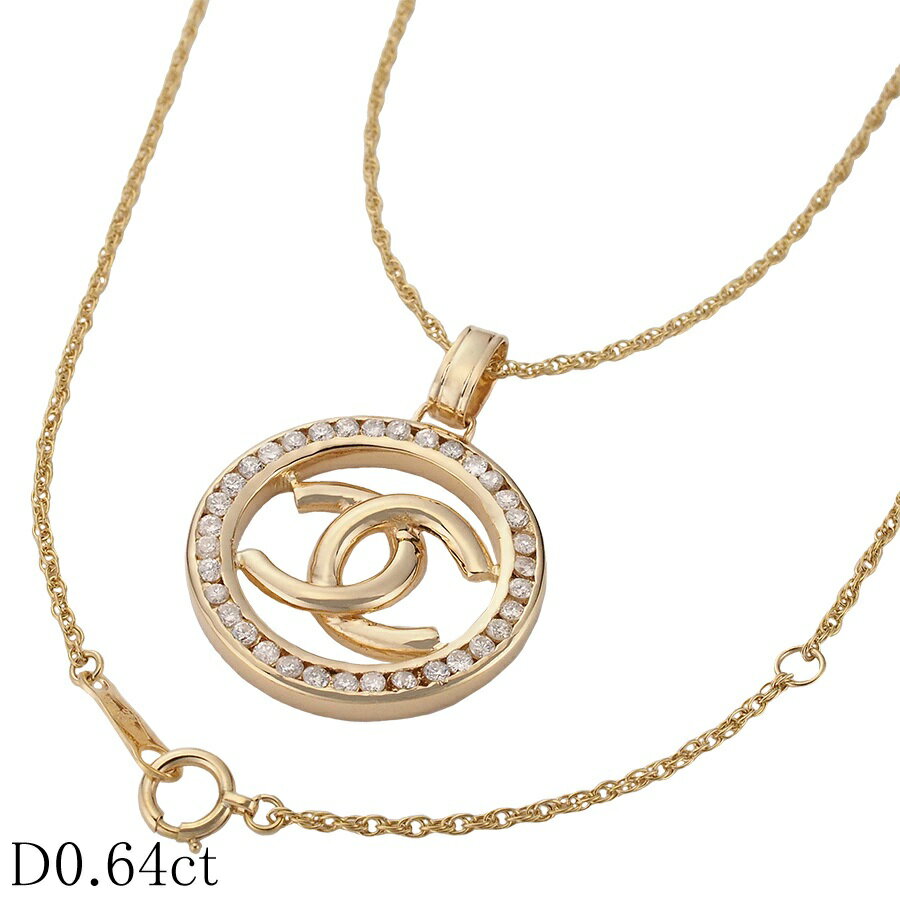 Rakuten - ダイヤモンド/0.64ct デザイン ネックレス K18YG【中古】【JS1803】