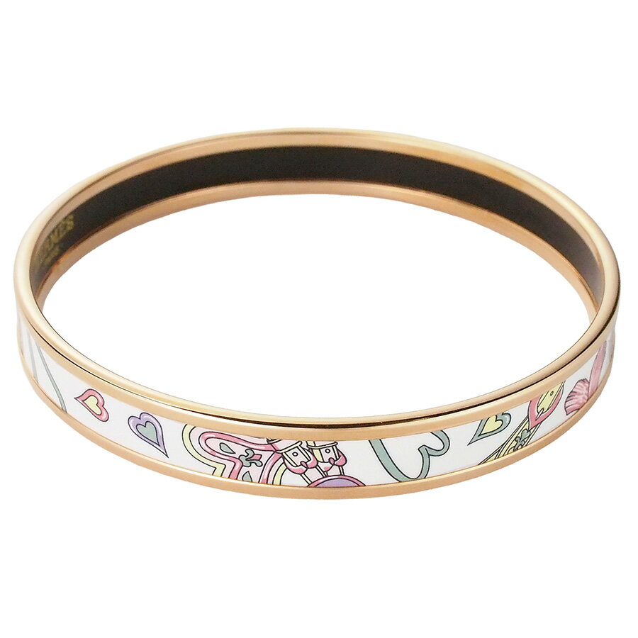 エルメス エマイユ PM バングル メタル ゴールデンローズ エナメル【中古】【JS1828】