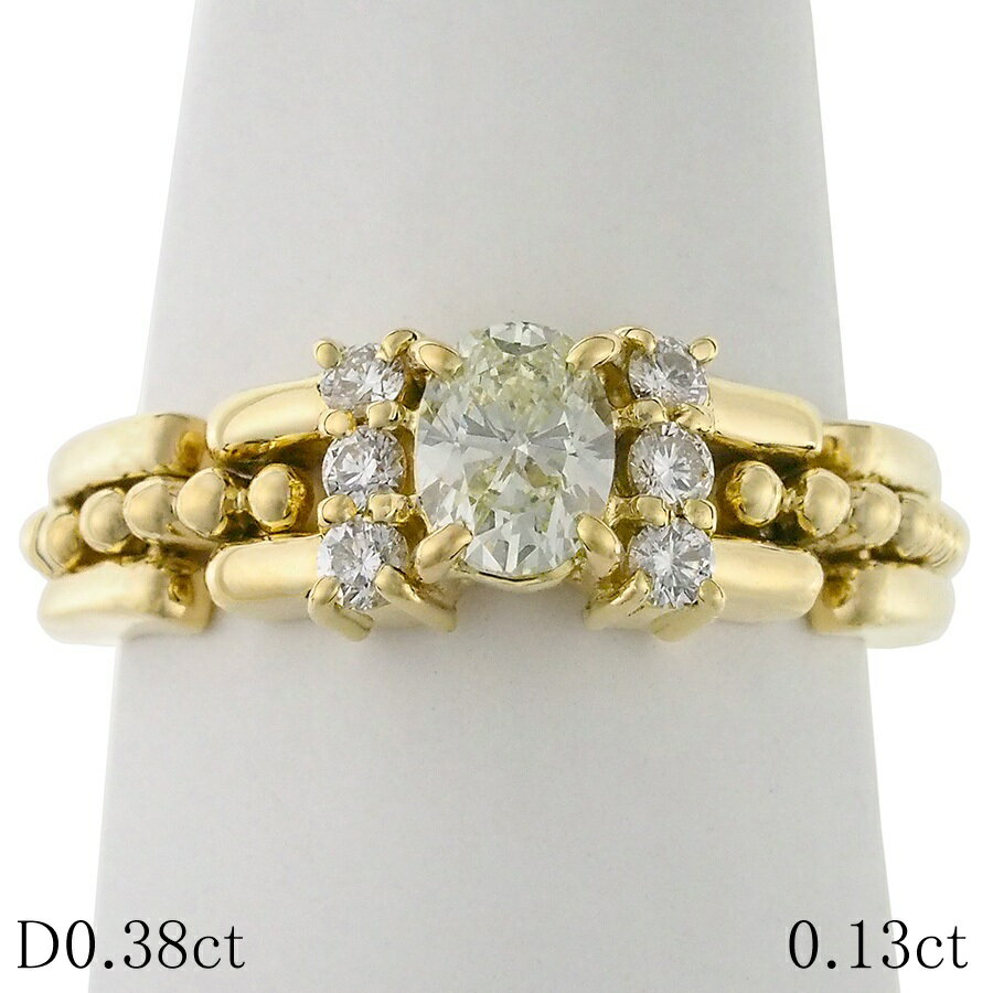 Rakuten - ダイヤモンド/0.38ct ダイヤ/0.13ct デザイン リング K18YG 12号【中古】【JS1823】