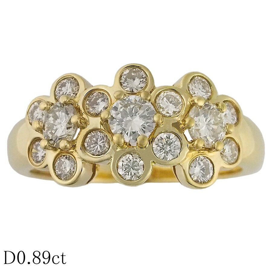 Rakuten - ダイヤモンド/0.89ct デザイン リング K18YG 13号【中古】【JS1822】