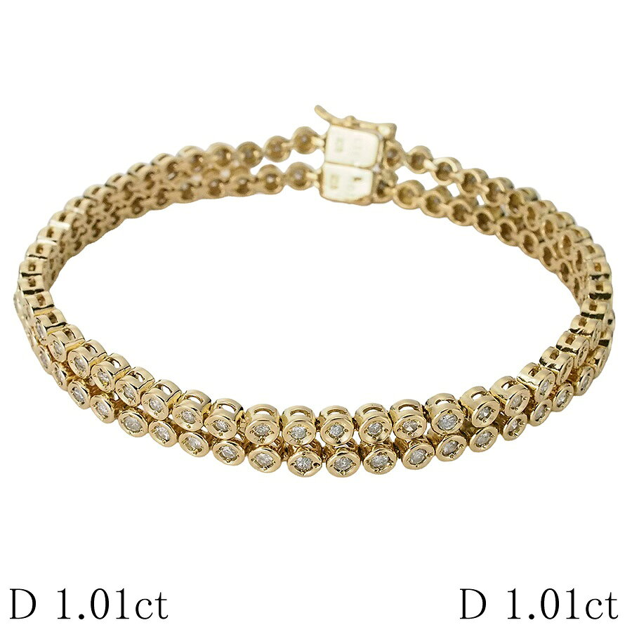Rakuten - ダイヤモンド/1.01ct 1.01ct テニス ブレスレット K18YG【中古】【JS1830】
