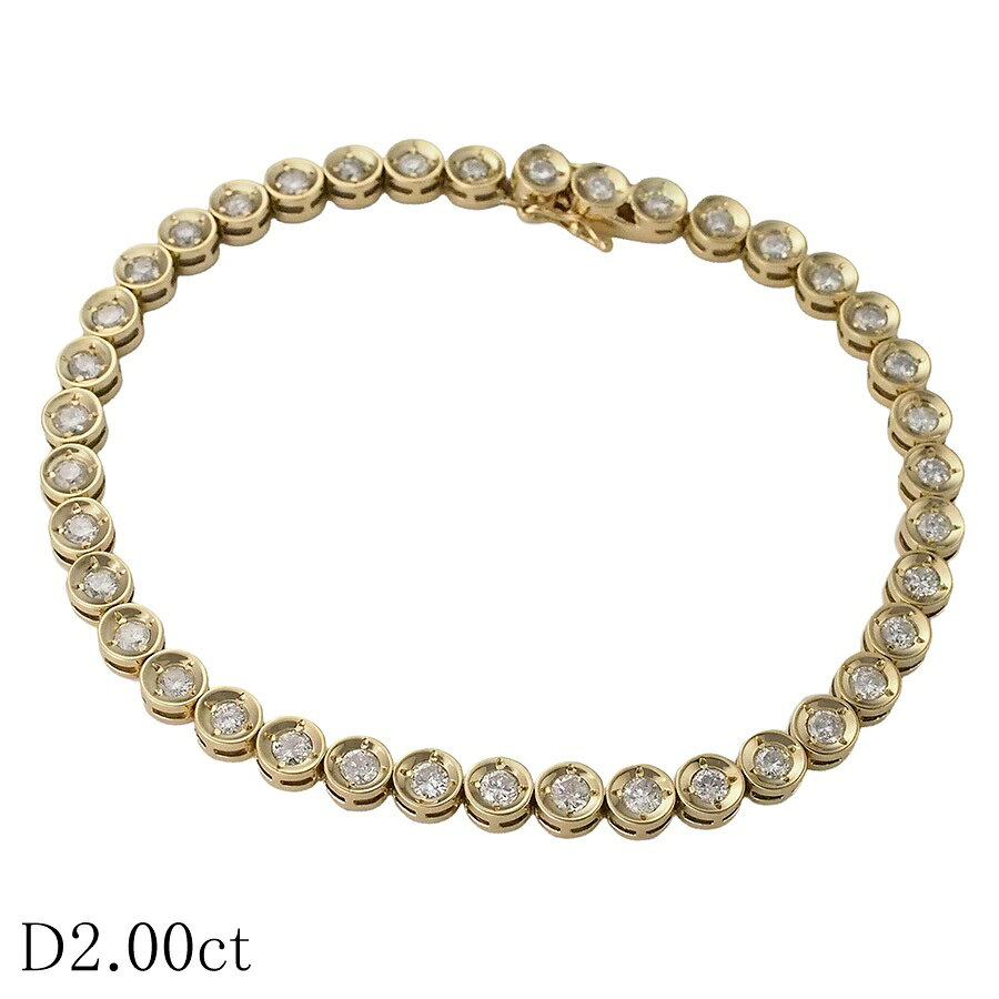 Rakuten - ダイヤモンド/2.00ct テニス ブレスレット K18YG【中古】【JS1834】