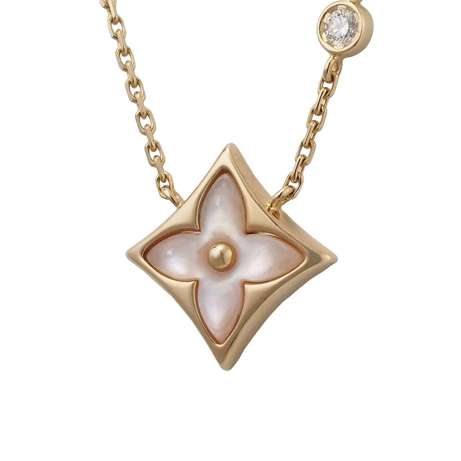 ルイヴィトン ピンク マザーオブパール スターブロッサムBB ネックレス K18PG 箱付【中古】【JS1866】