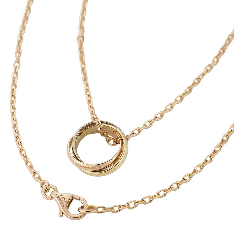 カルティエ ベビートリニティ デザイン ネックレス K18YG K18PG/K18WG 箱・証明書付【中古】【JS1847】