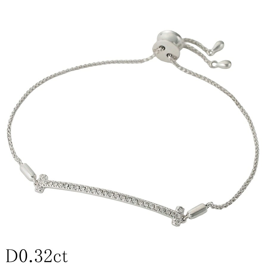 Rakuten - ダイヤモンド/0.32ct デザイン ブレスレット K18WG【中古】【JS1843】