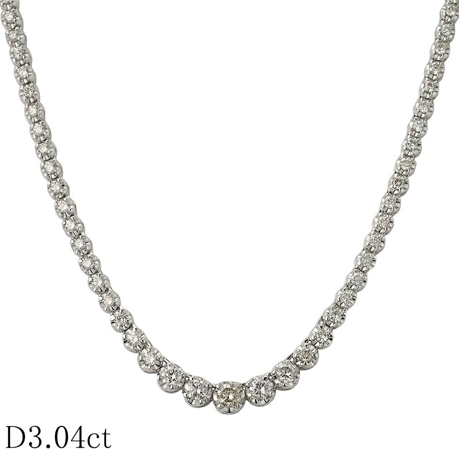 楽天市場】ダイヤモンド テニス ネックレス k18wgの通販