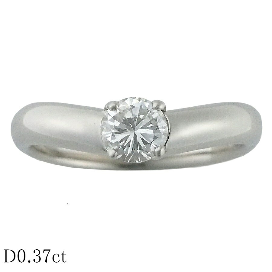 乐天商城 - F-SI1-P 1粒ダイヤモンド/0.37ct リング Pt1000 10号　ソーティング付【中古】【JS1877】