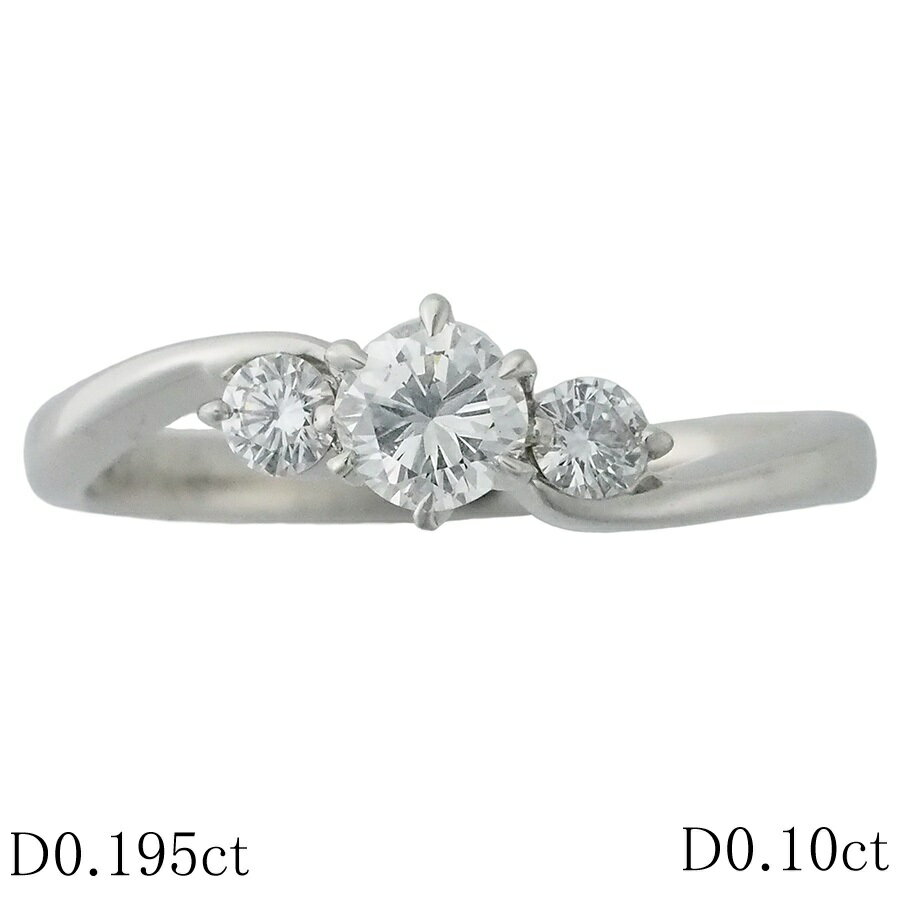 Rakuten - G-SI2-F ダイヤモンド/0.195ct ダイヤ/0.10ct リング Pt900 9.5号 ソーティング付【中古】【JS1882】