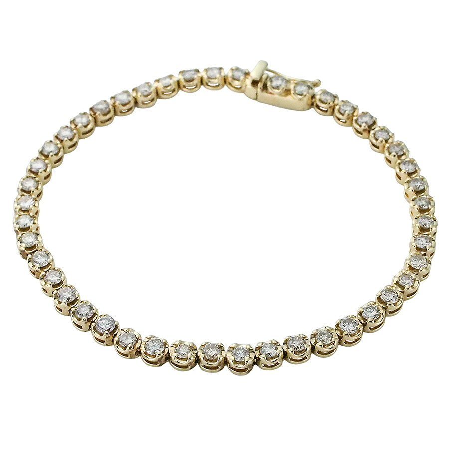 Rakuten - ダイヤモンド/3.00ct テニス ブレスレット K18YG【中古】【JS1894】