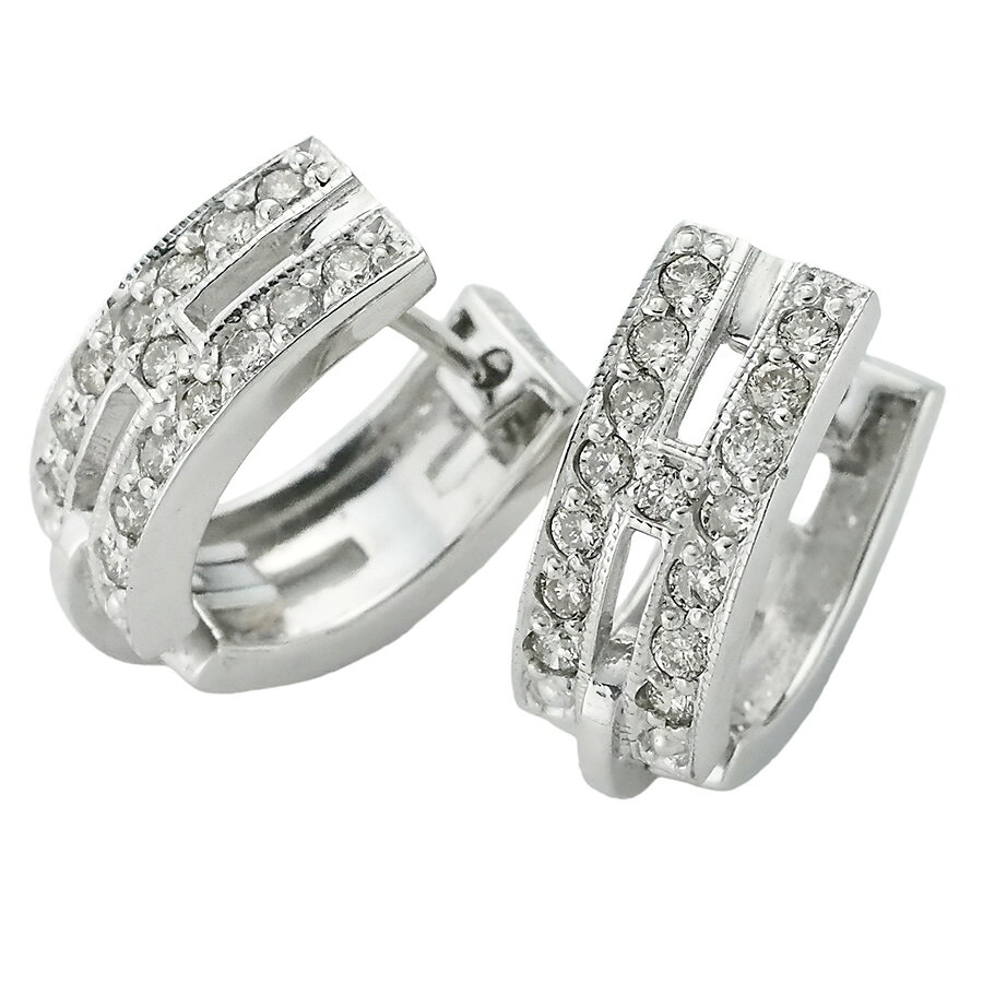 Rakuten - ダイヤモンド/0.15ct×2 ピアス K18WG【中古】【JS1894】