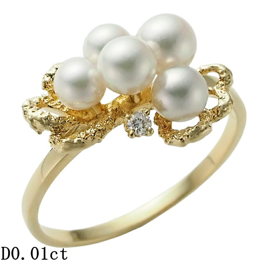 Rakuten - タサキ パール ダイヤモンド/0.01ct リング K18YG 10.5号【中古】【JS1899】