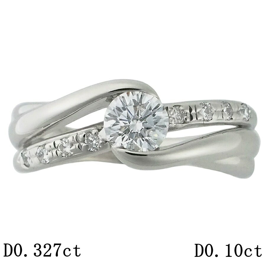 Rakuten - F-SI2-EX ダイヤモンド/0.327ct ダイヤ/0.10ct リング Pt900 7.5号 鑑定書付【中古】【JS1893】