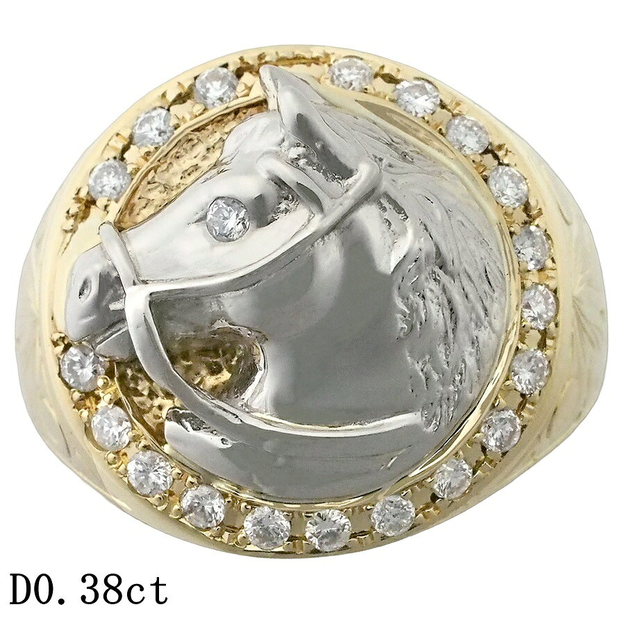 Rakuten - ダイヤモンド/0.38ct 印台 メンズ リング K18YG /Pt900 20号【中古】【JS1884】
