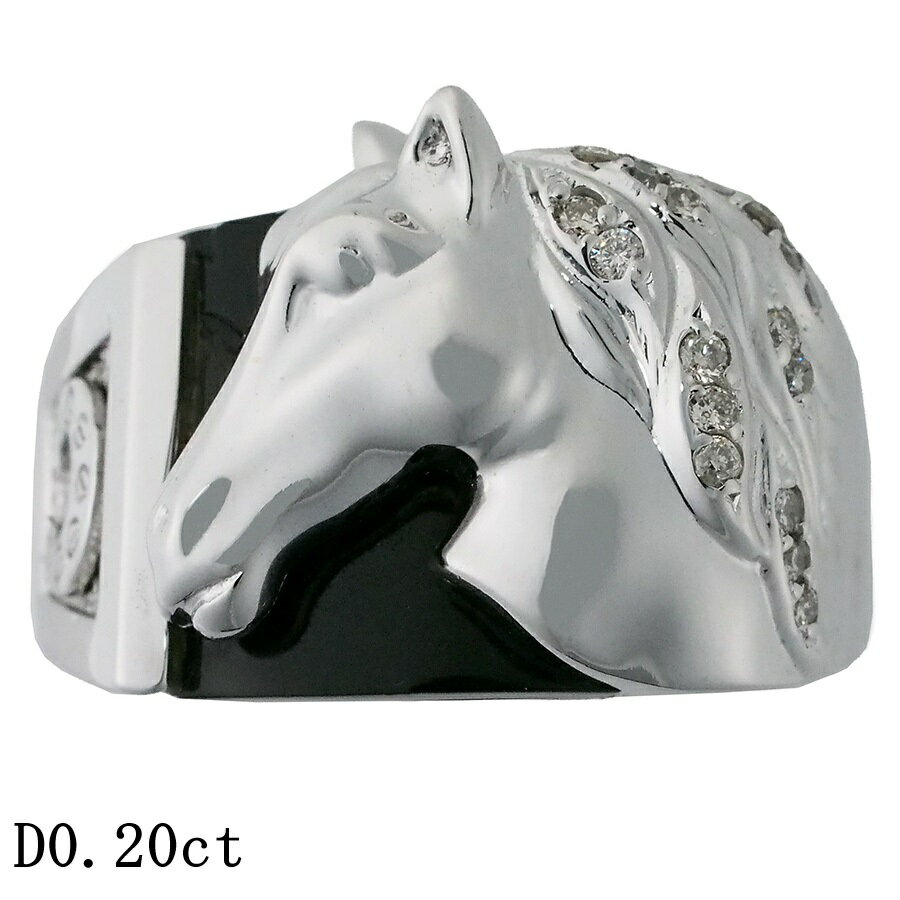 乐天商城 - ダイヤモンド/0.20ct 印台 メンズ リング K18WG 22.5号【中古】【JS1885】