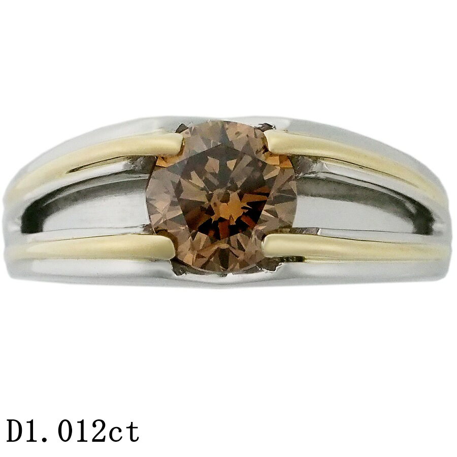 乐天商城 - 1粒ダイヤモンド/1.012ct リング Pt900 /K18YG 12.5号【中古】【JS1896】