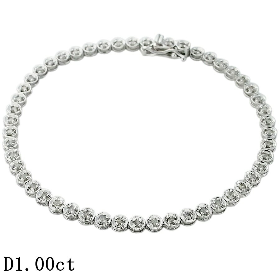 Rakuten - ダイヤモンド/1.00ct テニス ブレスレット K18WG【中古】【JS1897】