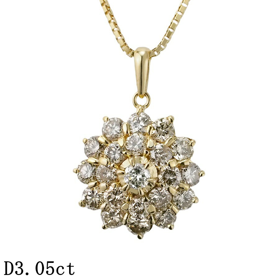 乐天商城 - ダイヤモンド/3.05ct ネックレス K18YG【中古】【JS1927】