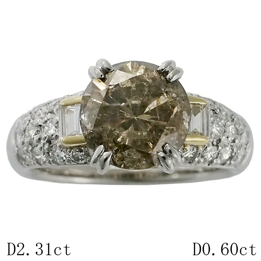 Rakuten - ダイヤモンド/2.31ct ダイヤ/0.60ct デザイン リング Pt950 /K18YG 10号【中古】【JS1932】