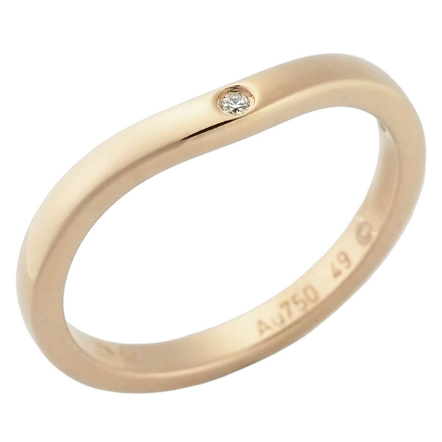 カルティエ 3P ダイヤモンド バレリーナ カーブ リング CRB4098649 K18PG #49 国内正規 証明書付【中古】【JS1906】