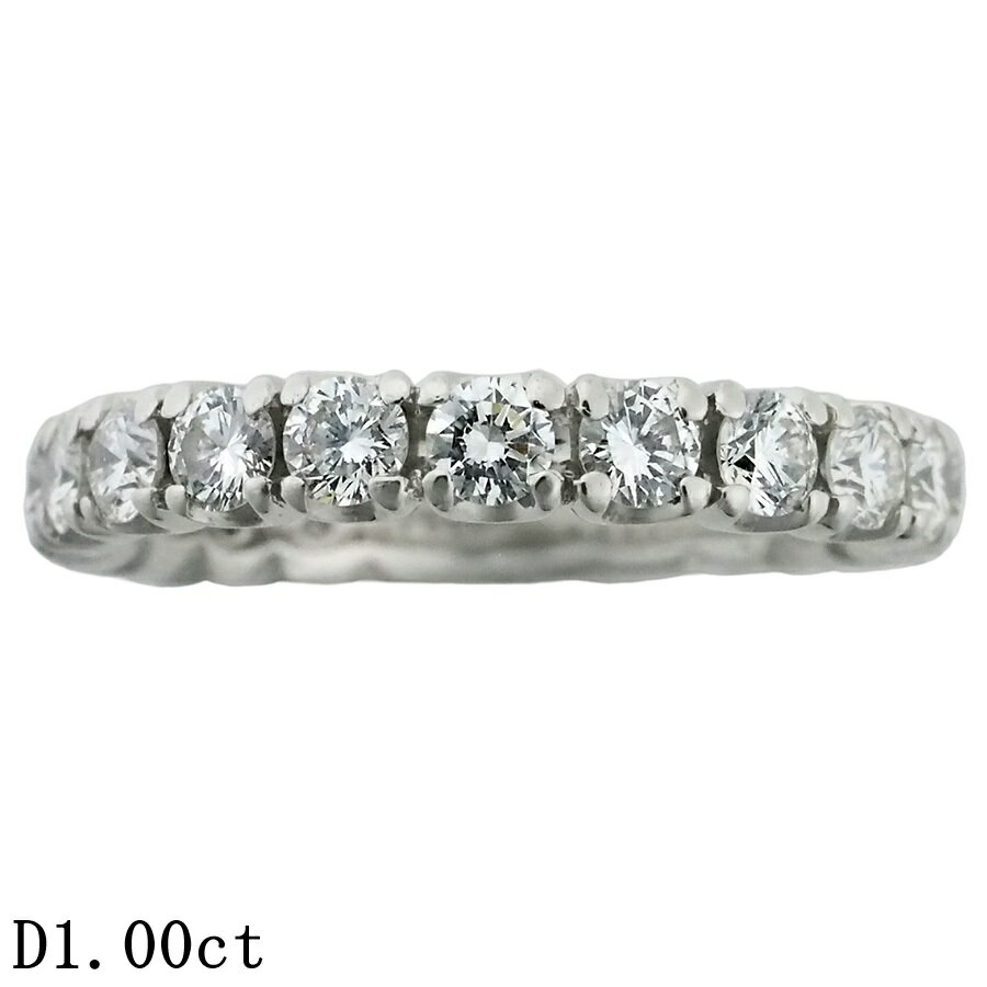 Rakuten - ダイヤモンド/1.00ct ハーフエタニティ リング Pt900 7.5号【中古】【JS1930】