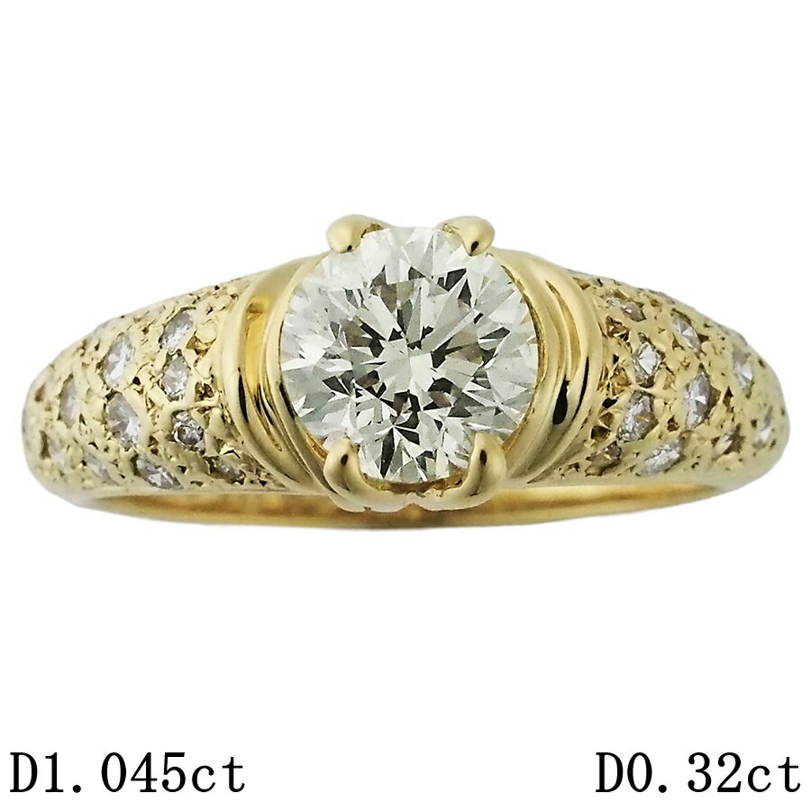 Rakuten - ダイヤモンド/1.045ct ダイヤ/0.32ct デザイン リング K18YG 11号【中古】【JS1925】