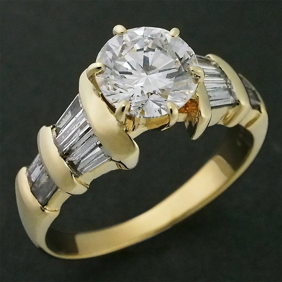 Jewel&Watch Supplyのダイヤモンド/1.228ct ダイヤ/0.60ct デザイン リング K18YG 12.5号【中古】【JS1926】｜アングル2