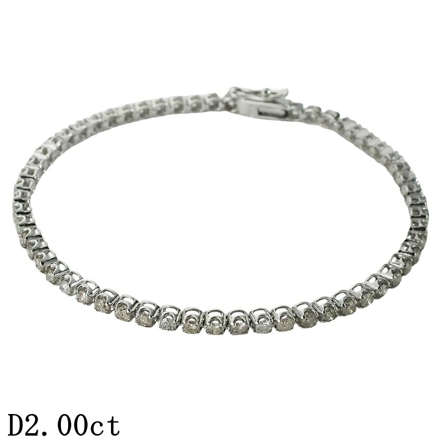 Rakuten - ダイヤモンド/2.00ct テニス ブレスレット K18WG【中古】【JS1927】