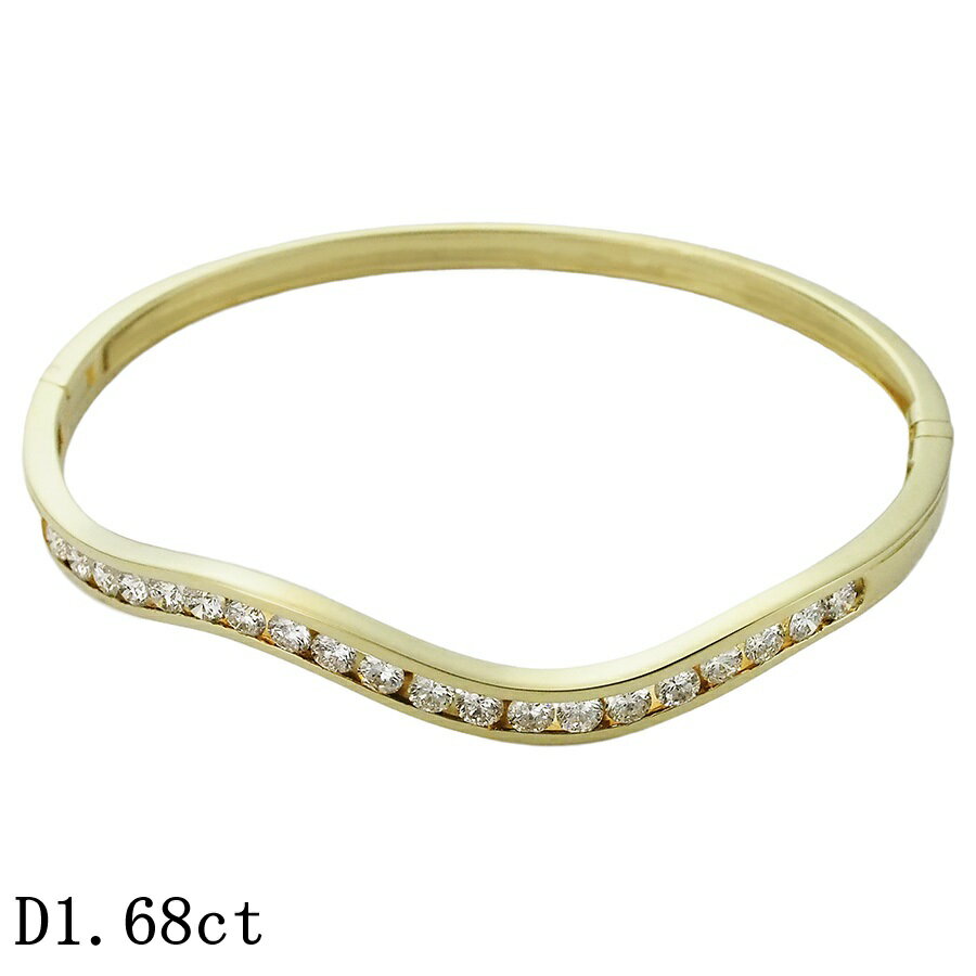 乐天商城 - ダイヤモンド/1.68ct バングル K14YG【中古】【JS1925】