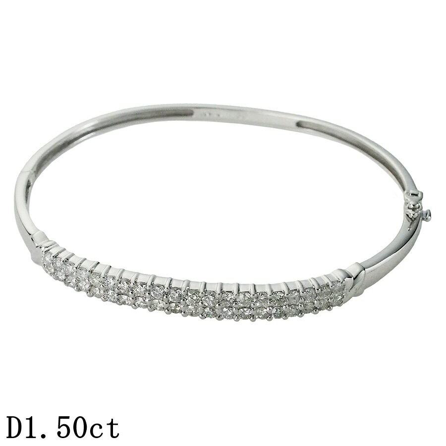 Rakuten - ダイヤモンド/1.50ct バングル K14WG【中古】【JS1927】