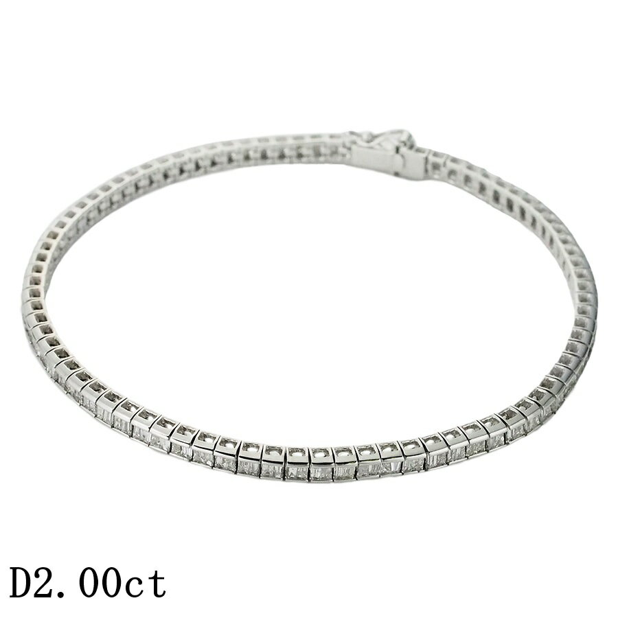 Rakuten - ダイヤモンド/2.00ct テニス ブレスレット K18WG【中古】【JS1928】