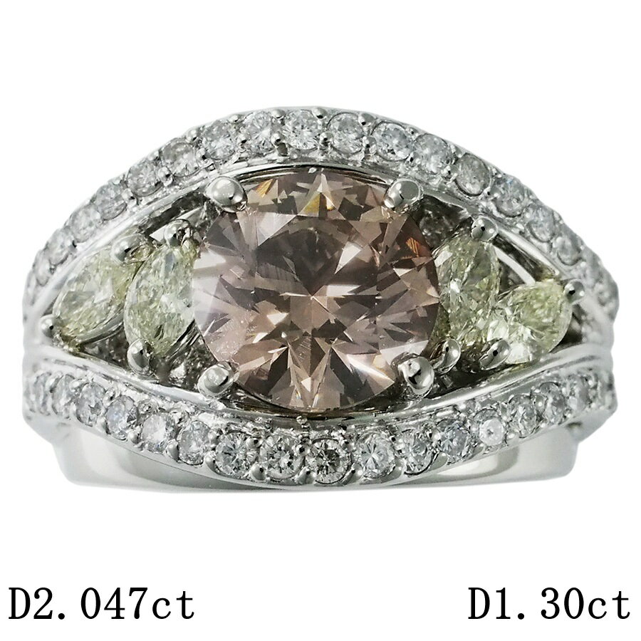 Rakuten - FB-SI1-RD ダイヤモンド/2.047ct ダイヤ/1.30ct デザイン リング Pt900 12号 ソーティング付【中古】【JS1923】
