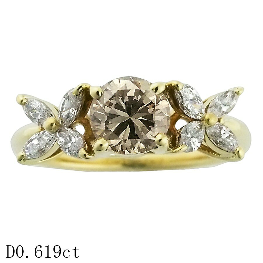 Rakuten - ダイヤモンド/0.619ct デザイン ピンキーリング K18YG 4号【中古】【JS1932】