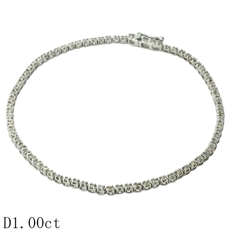 Rakuten - ダイヤモンド/1.00ct テニス ブレスレット K14WG【中古】【JS1932】