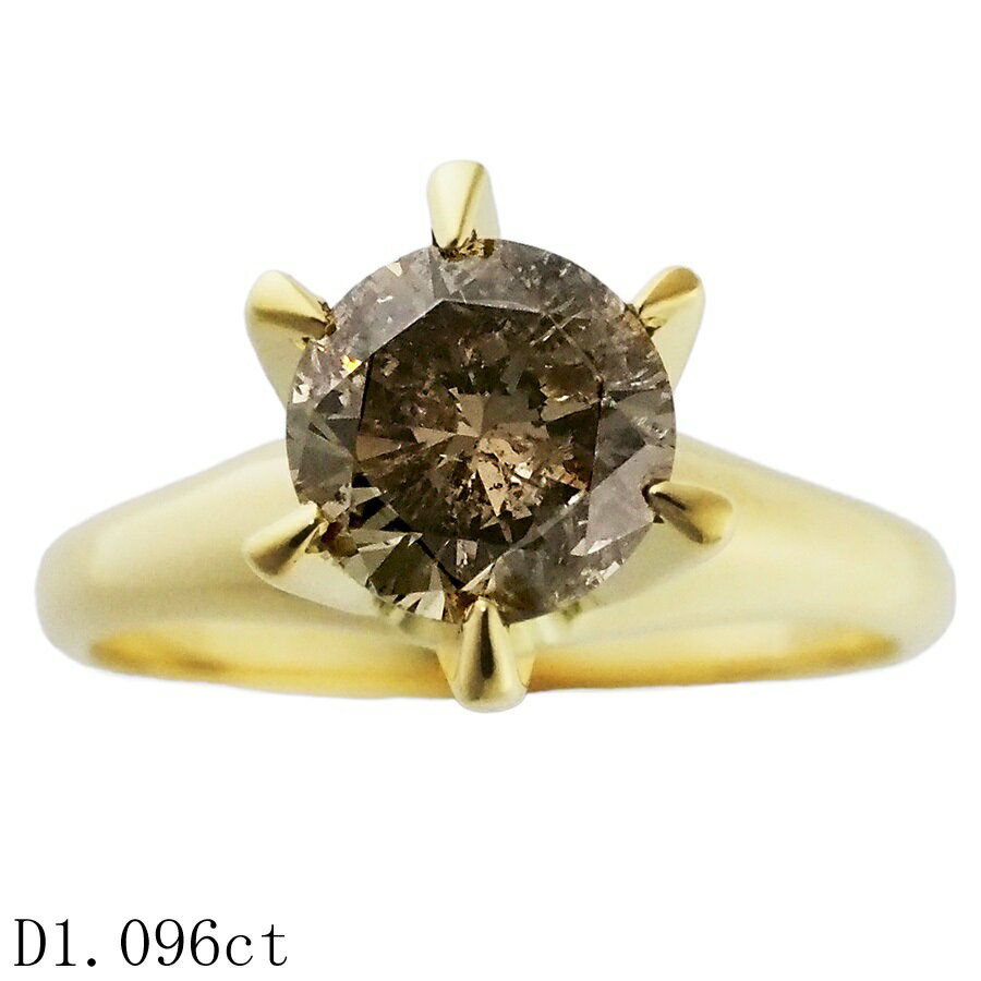 樂天商城 - 1粒ダイヤモンド/1.096ct リング K18YG 10号【中古】【JS1932】