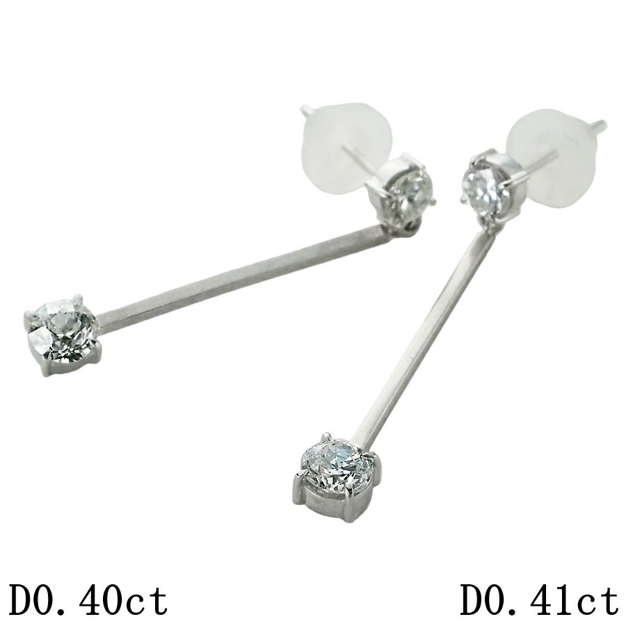 乐天商城 - ダイヤモンド/0.40ct 0.41ct ドロップ ピアス Pt900【中古】【JS1936】