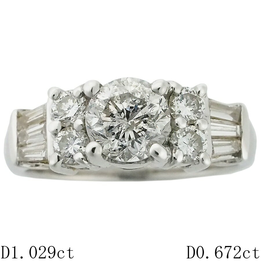Rakuten - K-I1-P ダイヤモンド/1.029ct ダイヤ/0.672ct リング Pt900 11号 ソーティング付【中古】【JS1936】