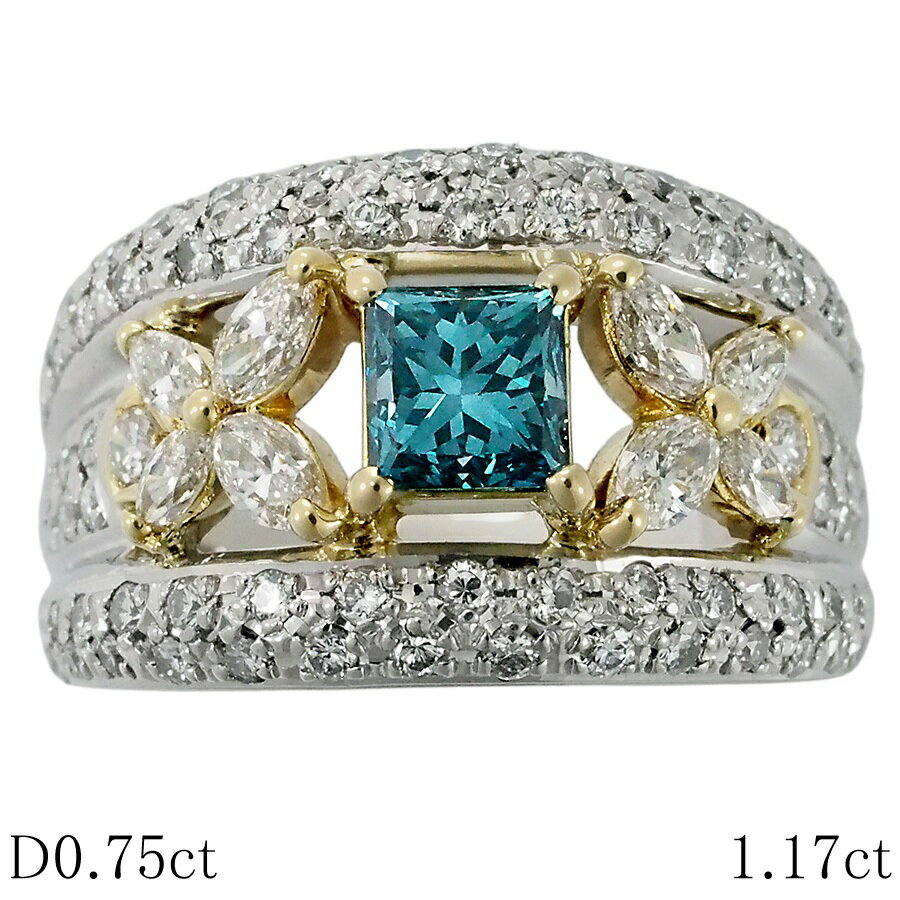 樂天商城 - ダイヤモンド/0.75ct ダイヤ/1.17ct デザイン リング Pt900/K18YG 13号【中古】【JS1963】