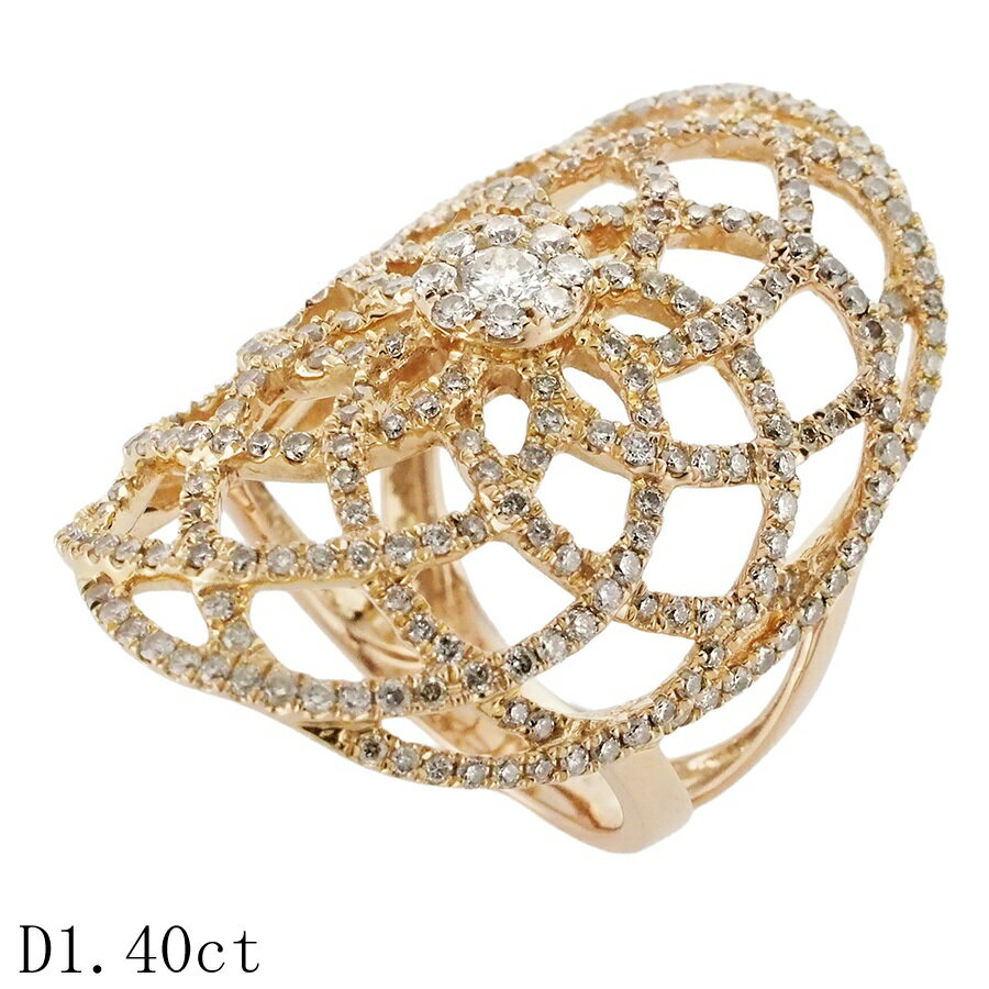 乐天商城 - ダイヤモンド/1.40ct デザイン リング K18PG 12号【中古】【JS1936】