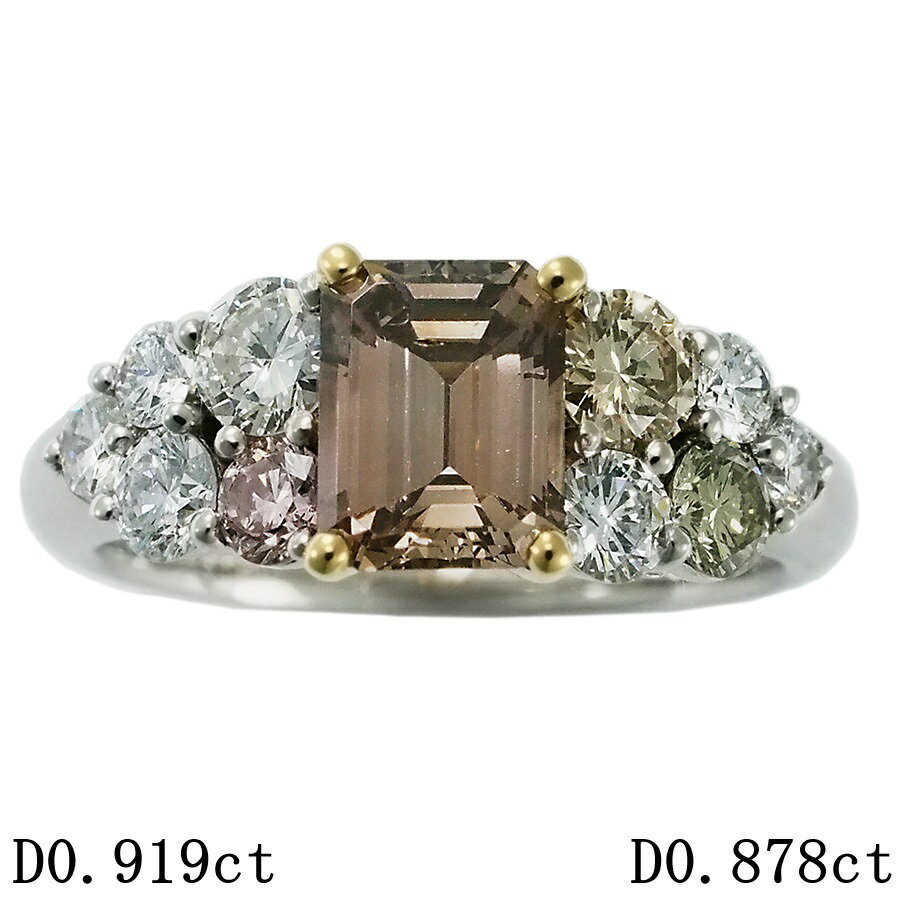 Rakuten - ダイヤモンド/0.919ct ダイヤ/0.878ct リング Pt900 /K18YG 9号【中古】【JS1938】