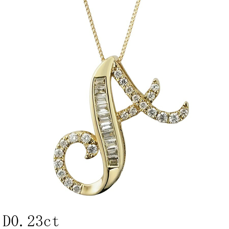 Rakuten - ダイヤモンド/0.23ct イニシャルA ネックレス K18YG【中古】【JS1936】