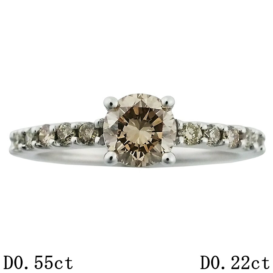 乐天商城 - ダイヤモンド/0.55ct ダイヤ/0.22ct デザイン リング K18WG 9.5号【中古】【JS1938】